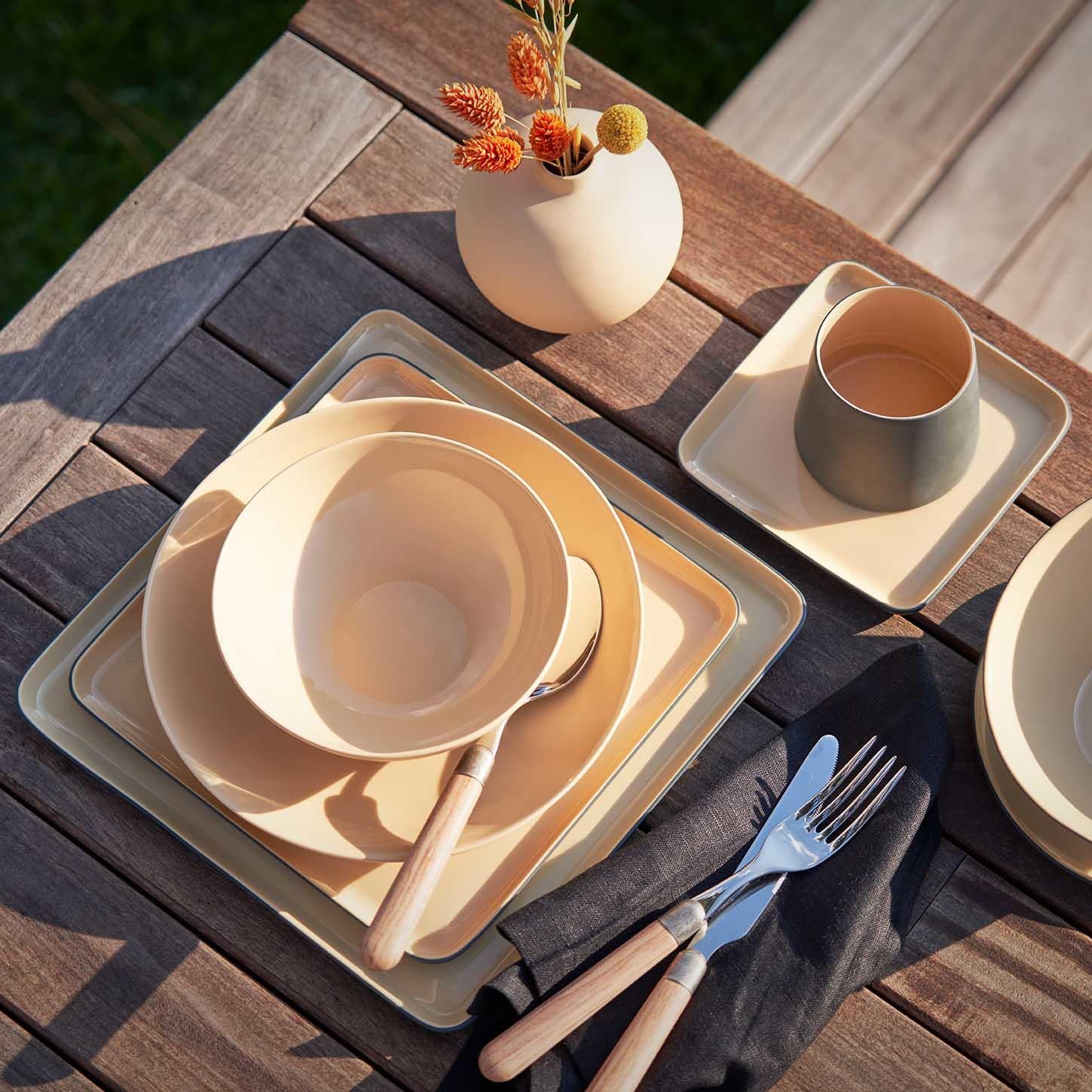 Square Bread Plate Double Colour