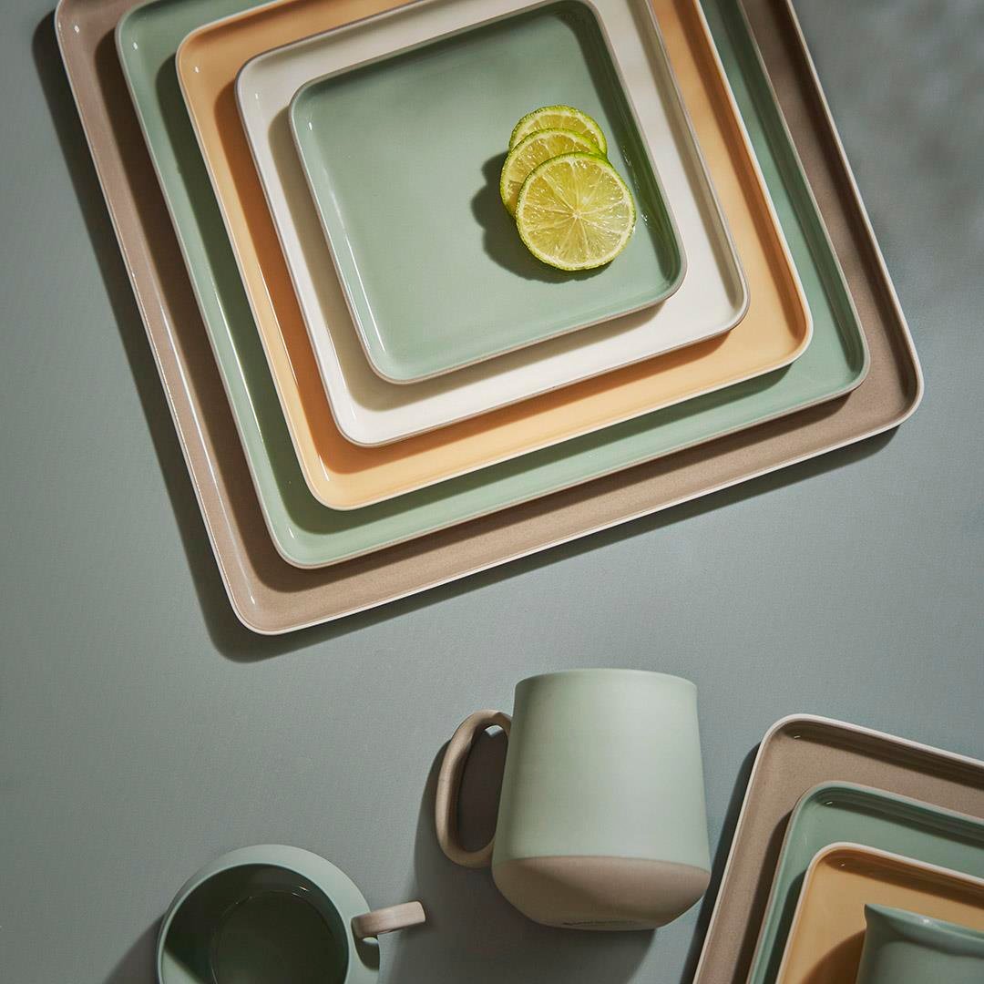 Square Bread Plate Double Colour