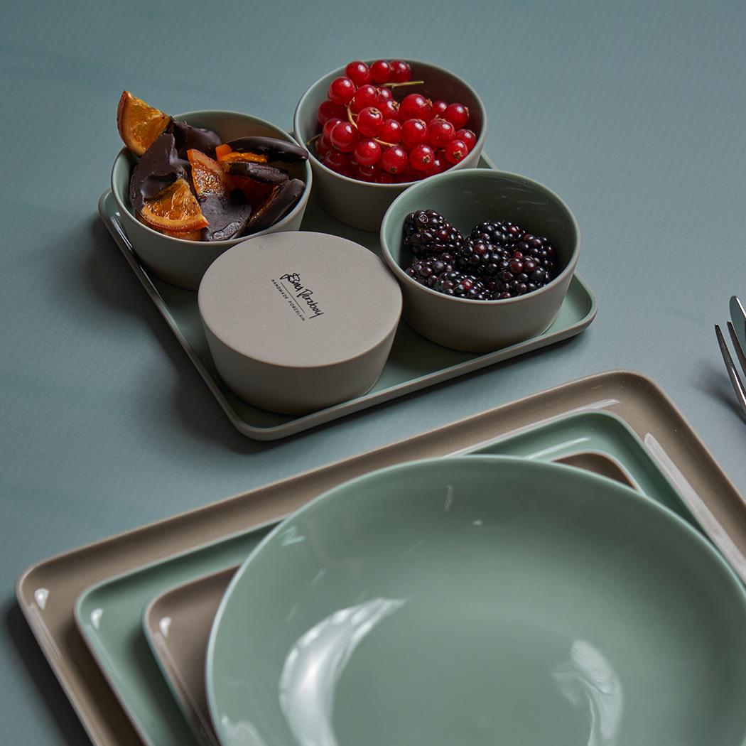 Square Bread Plate Double Colour