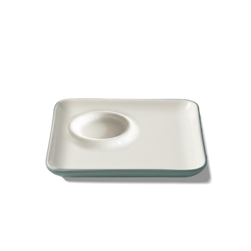 Square Coffee Serving Plate Double Colour Nile & Ivory