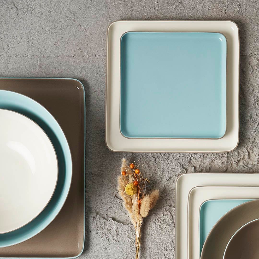 Square Dessert Plate Double Colour