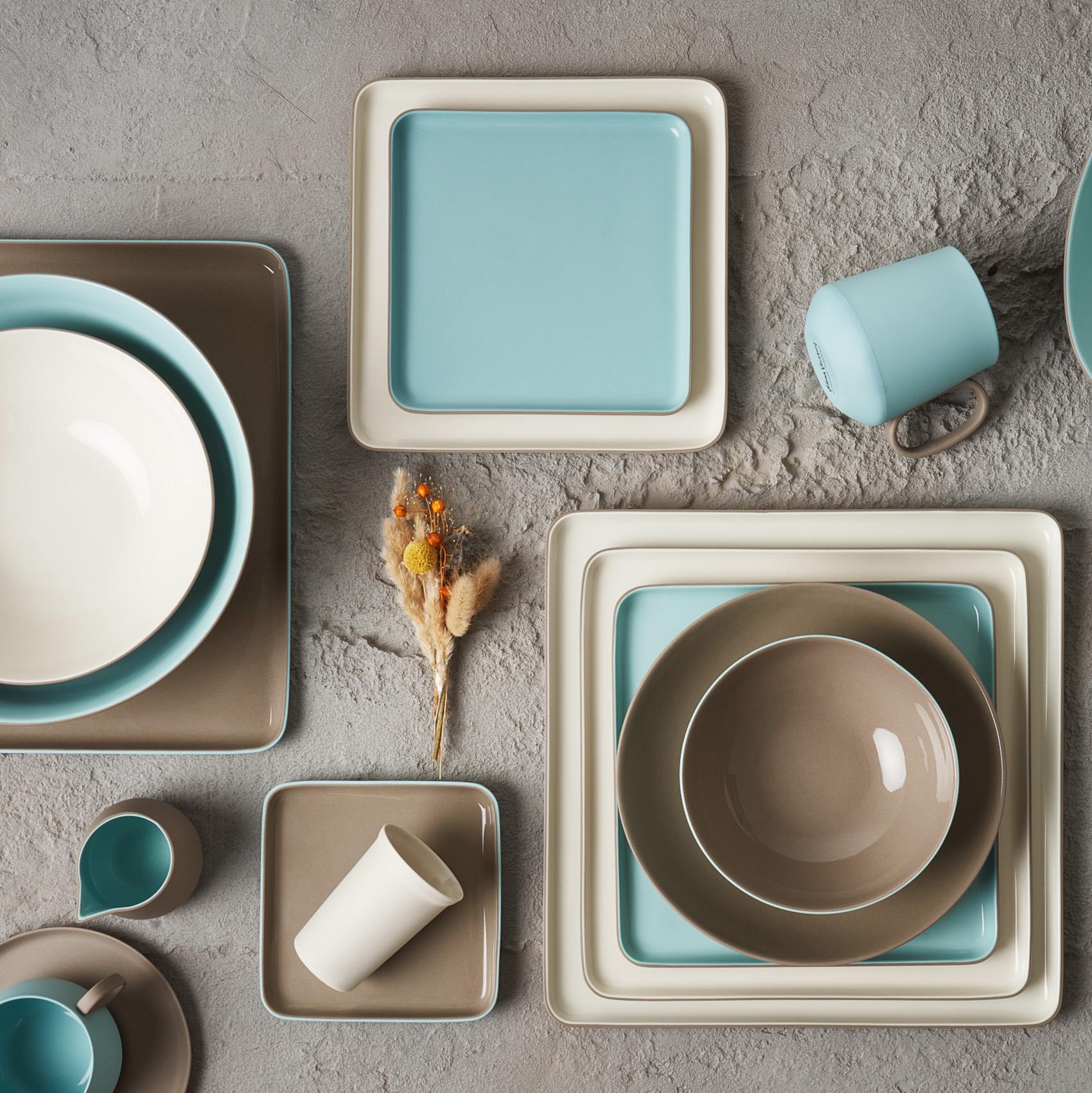 Square Dessert Plate Double Colour