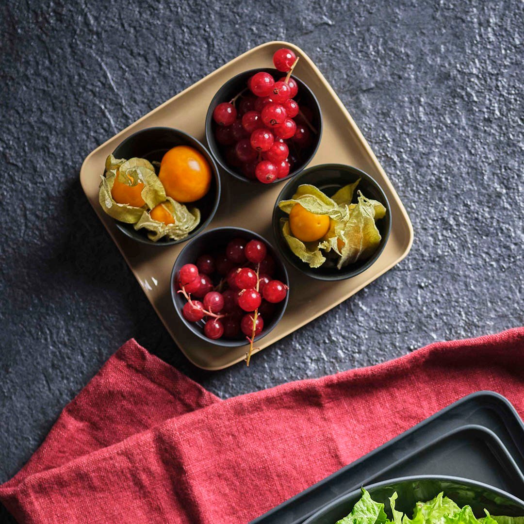 Kare Pasta Tabağı Tek Renk Saman