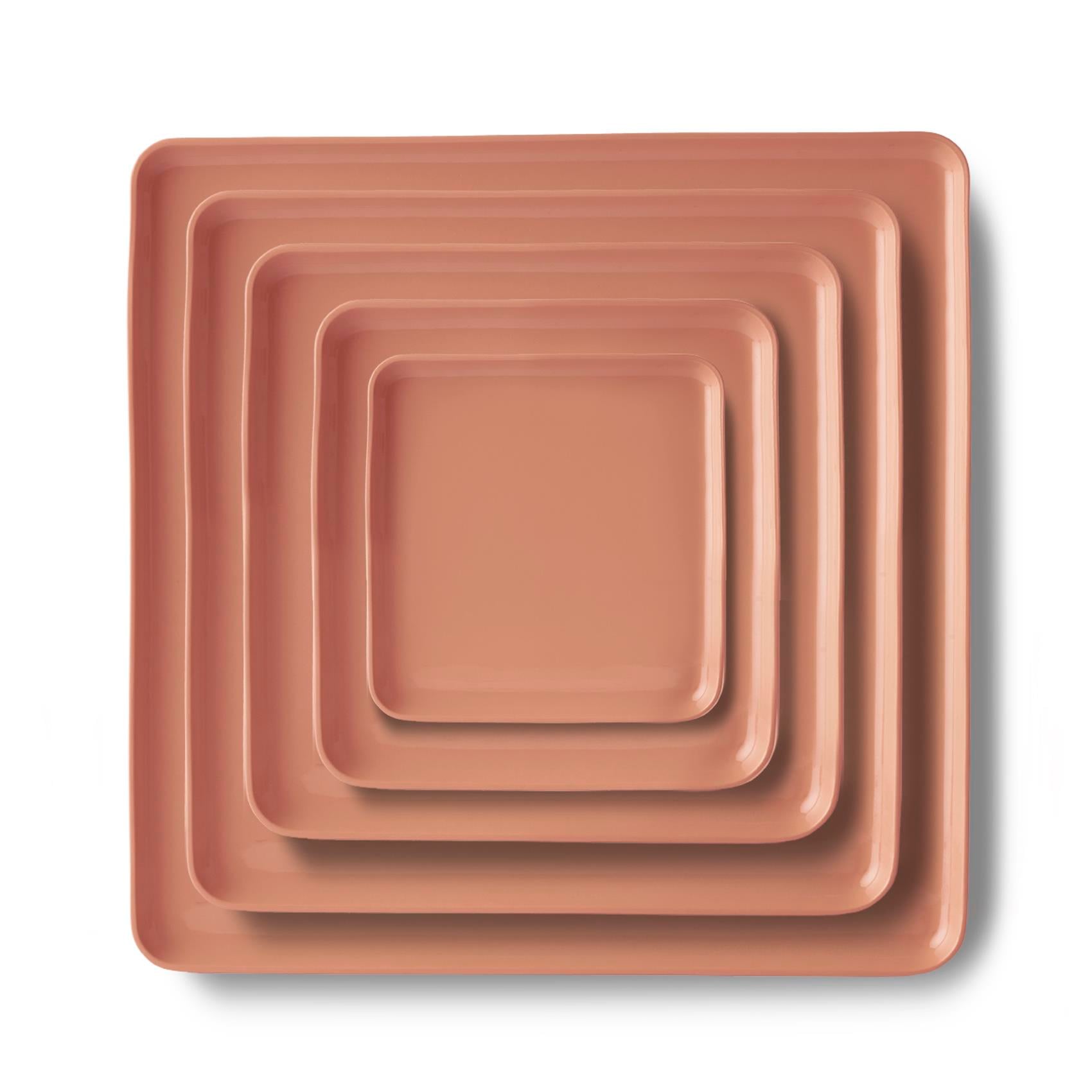 Square Plate Set Coral
