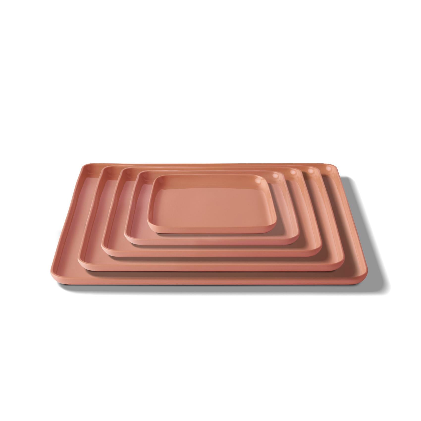 Square Plate Set Coral