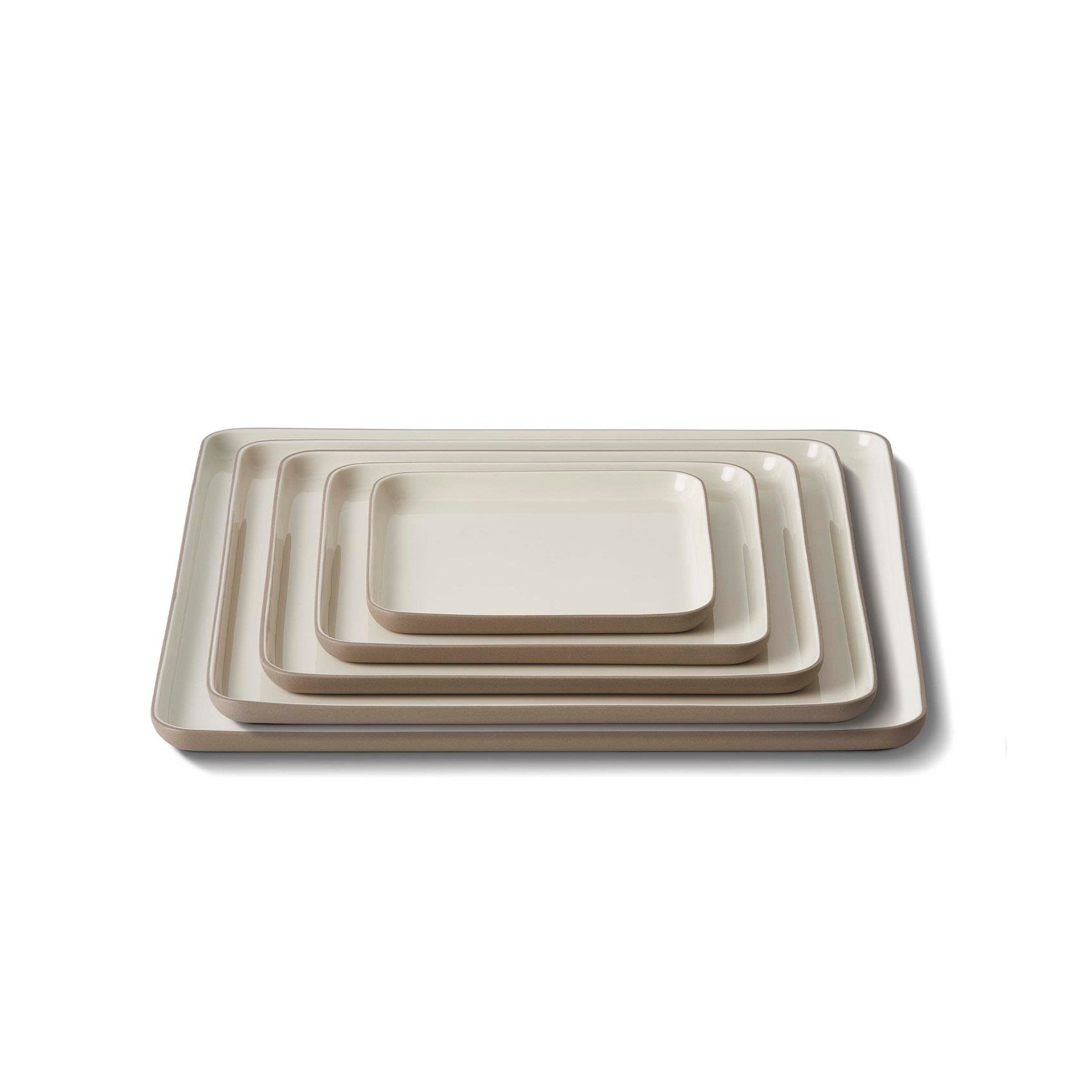 Square Plate Set Rock & Ivory