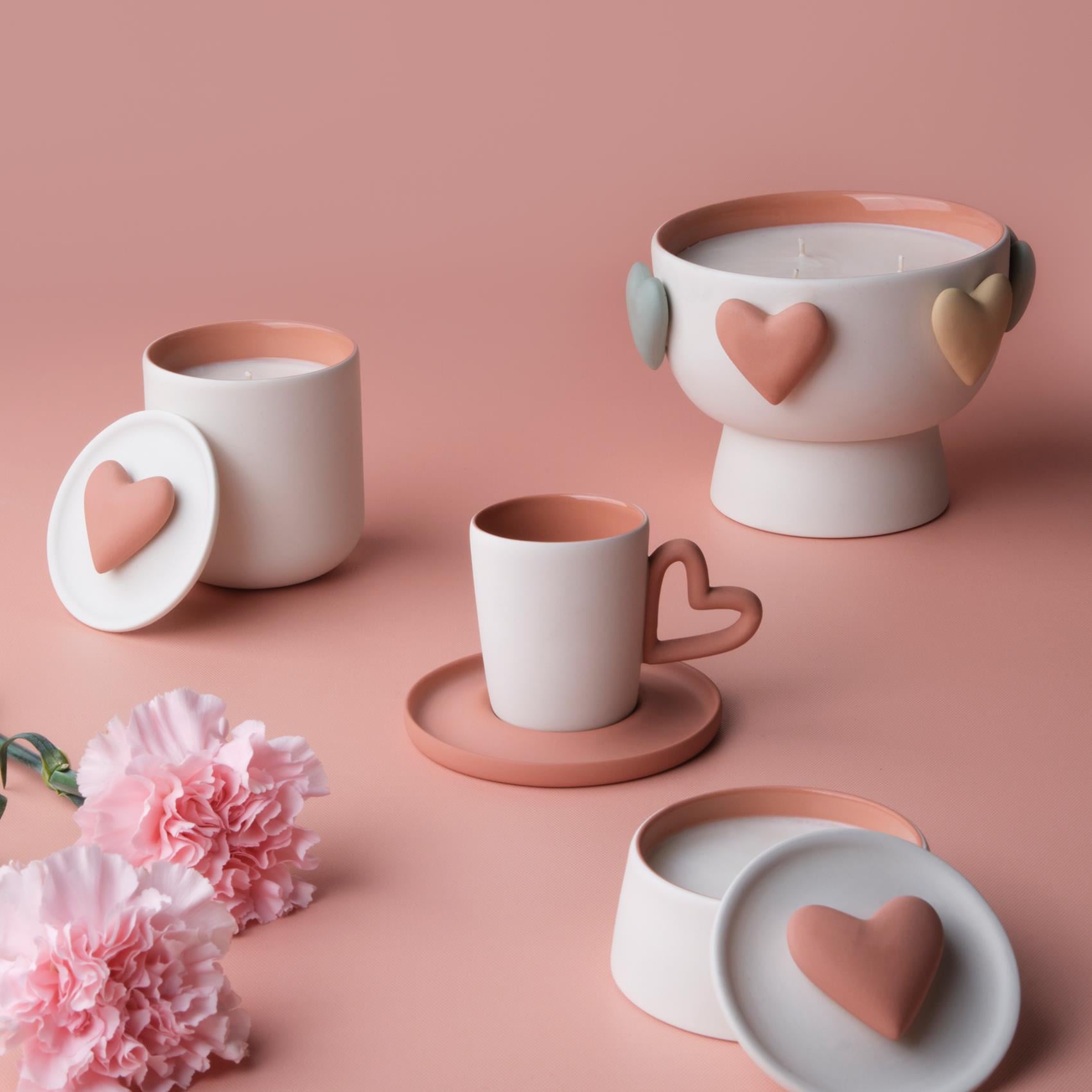 Love Harmony Large Candle Ivory & Coral 