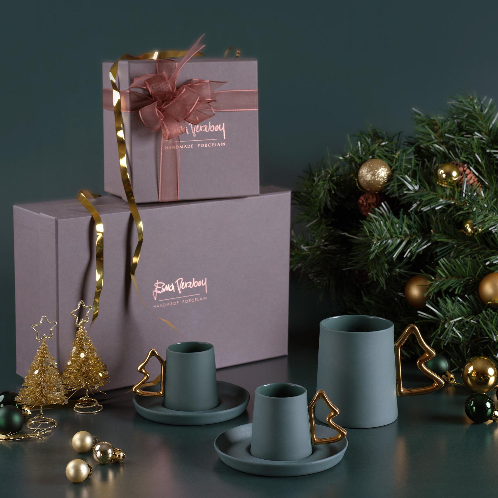 Maya Single Pine Tree Handle Mug Amazon&Gold 