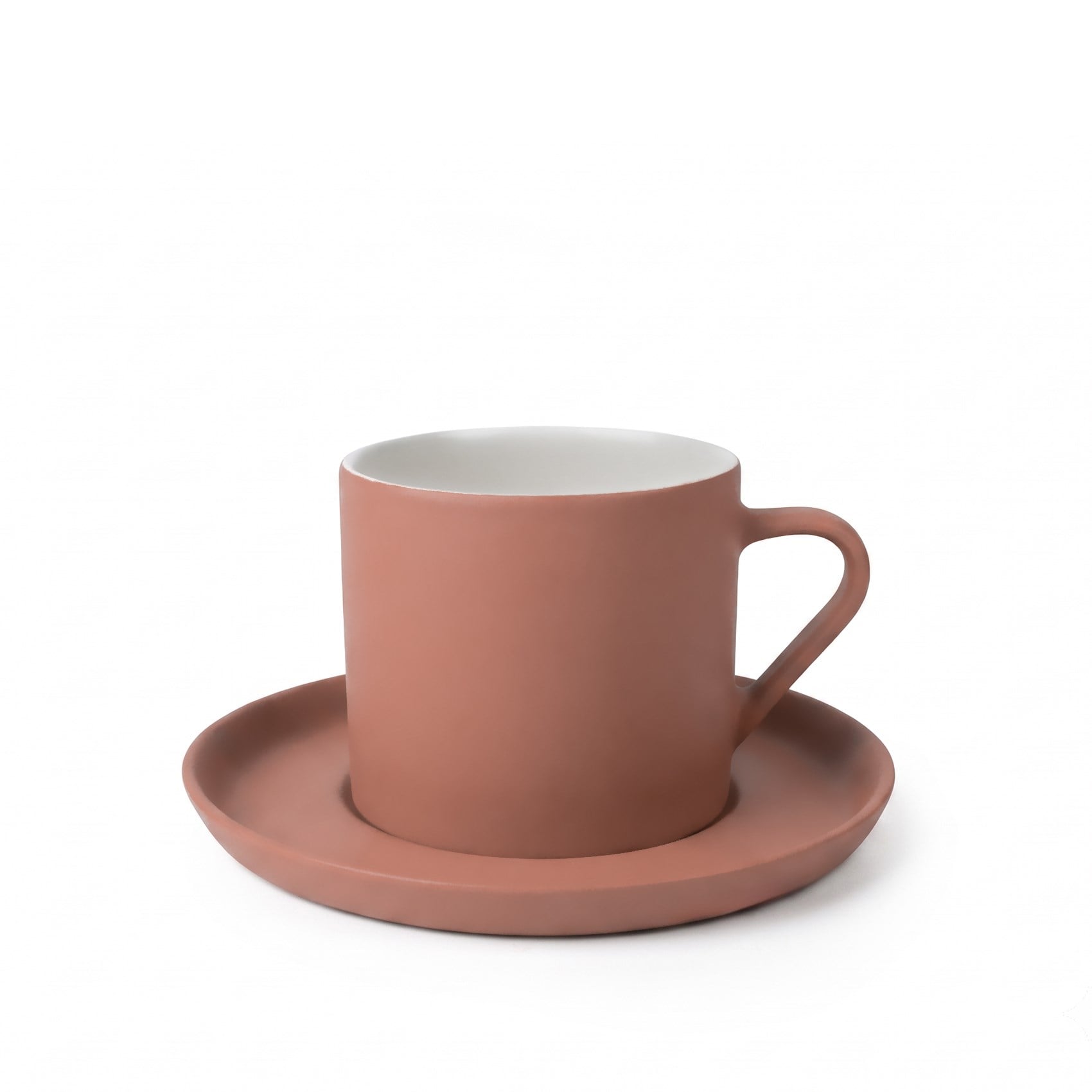Nest Tabaklı Kahve/Çay Fincanı 250 ml Mercan-Mercan&Fildişi