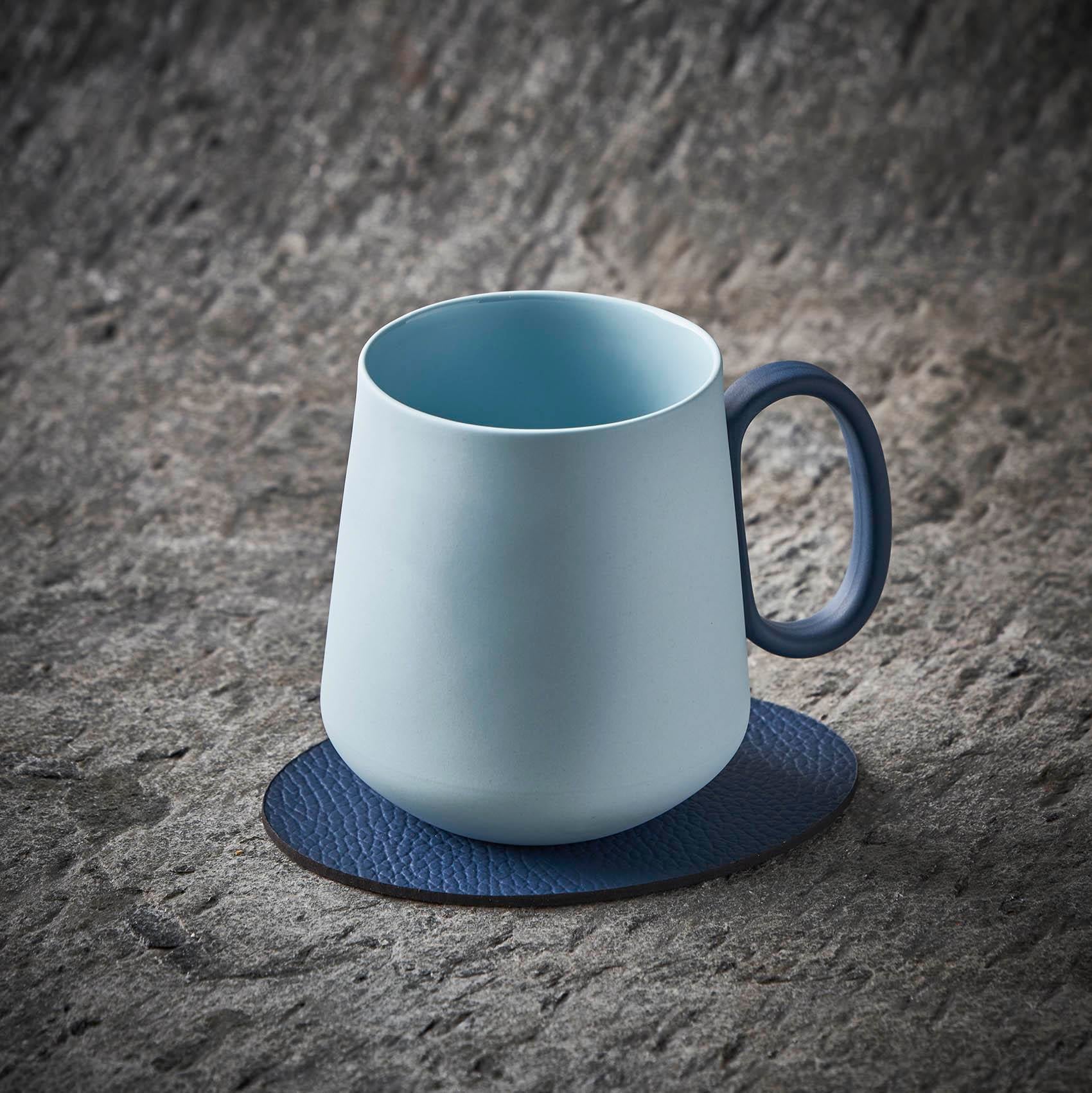 Oval Glass Mat Set Of 4 Cobalt