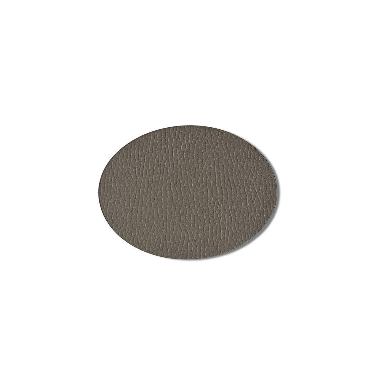 Oval Deri Bardak Altlığı Vizon