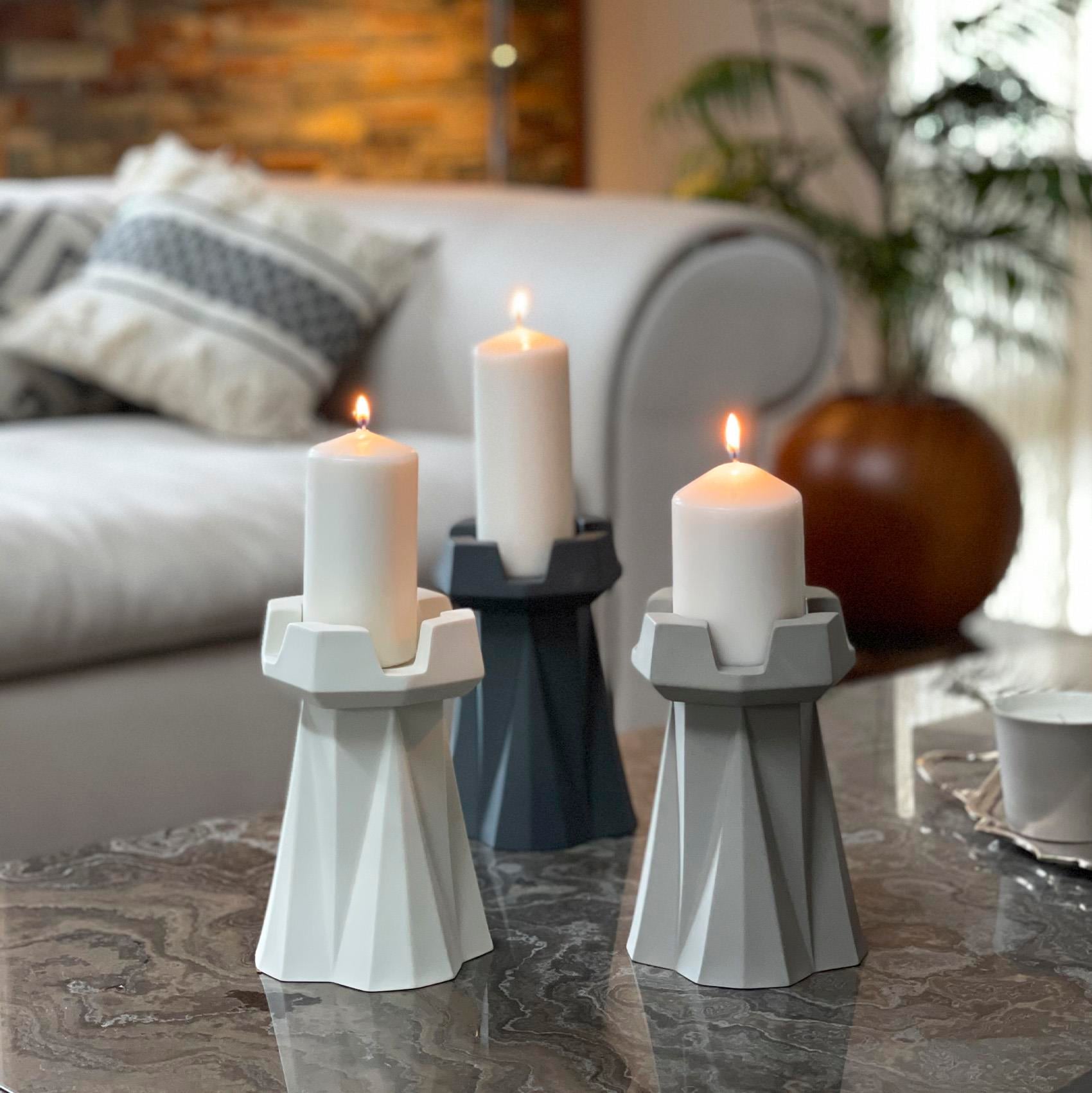 Chess Rook Candle Holder Ivory