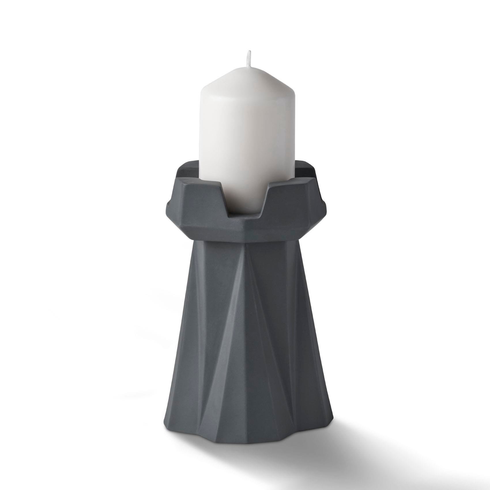 Chess Rook Candle Holder Black