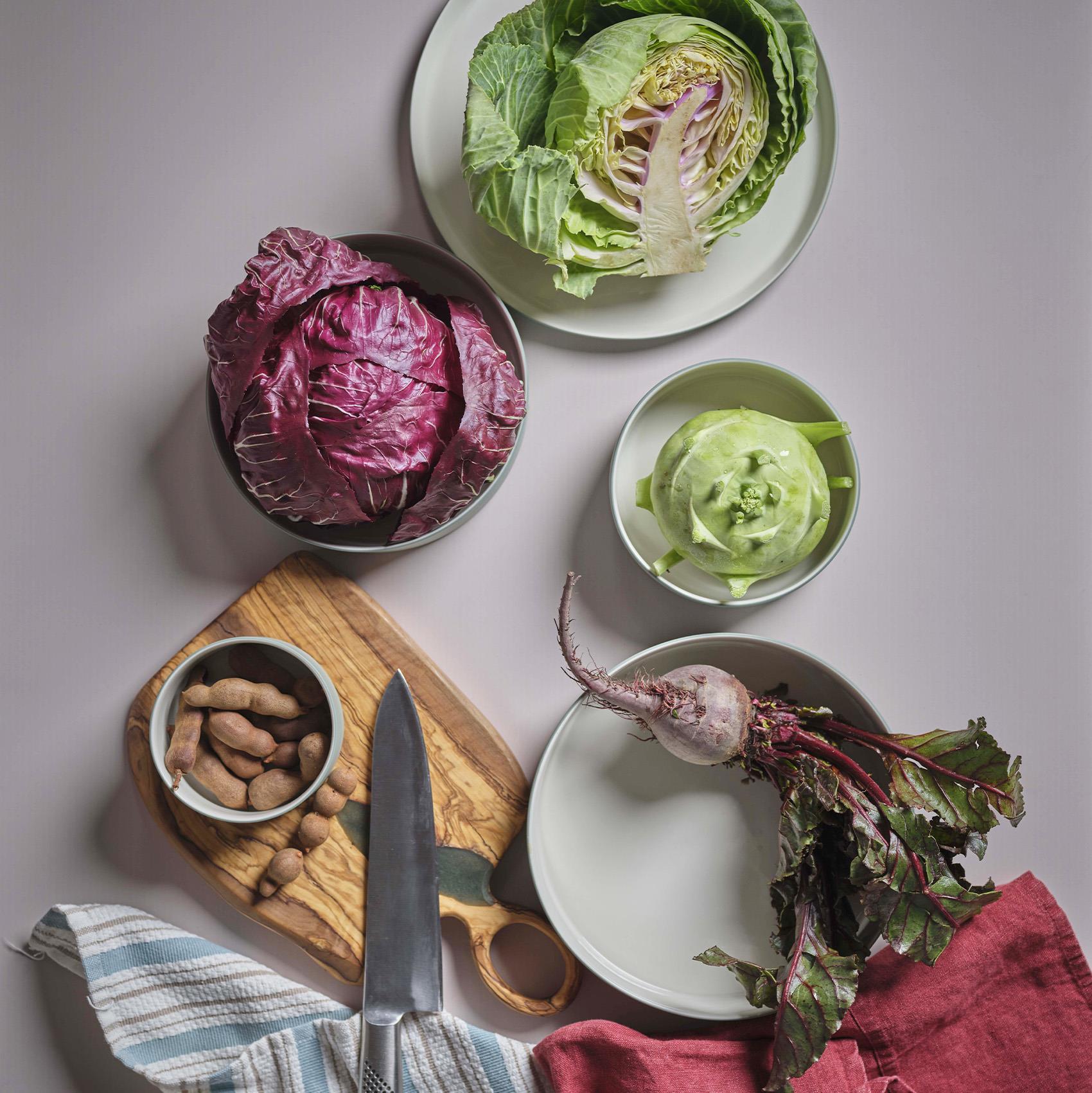 Silindir Salata Kasesi Çift Renk Nil & Fildişi