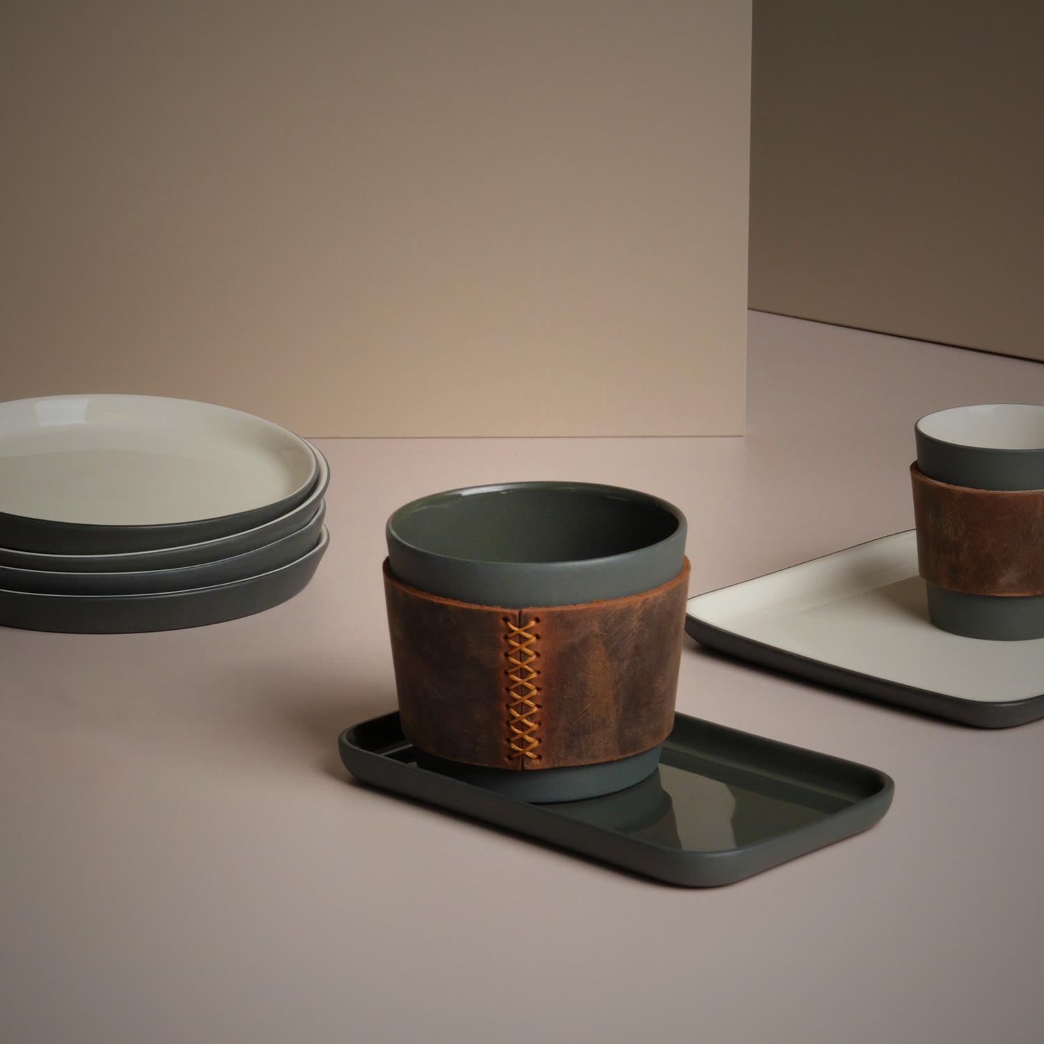 Touch of Leather Mug Set of 2 Black 