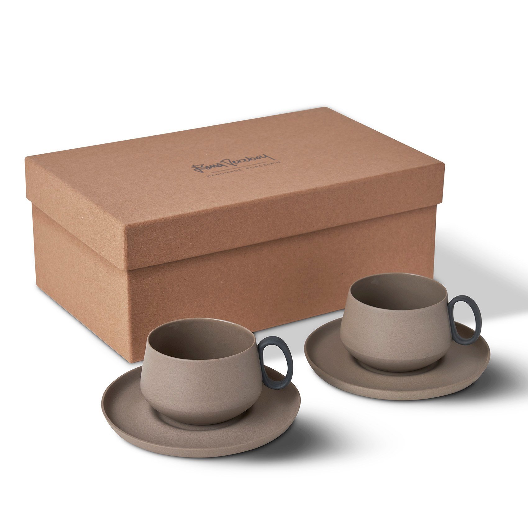 Tube Coffee/Tea Cup with Saucers Set of 2 Rock - Rock 200 ml 