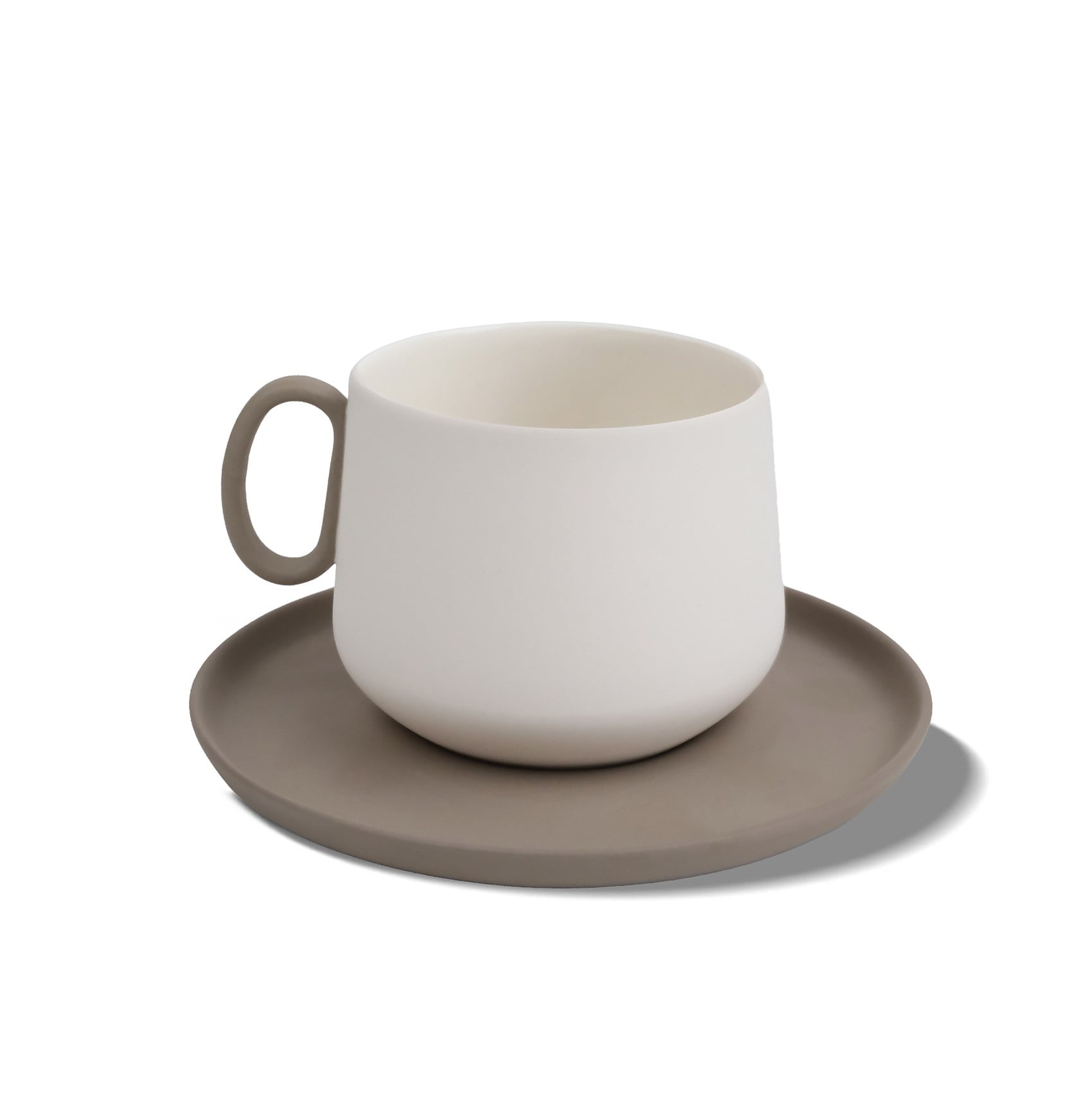 Tube Coffee/Tea Cup with Saucer Rock - Ivory 250 ml 