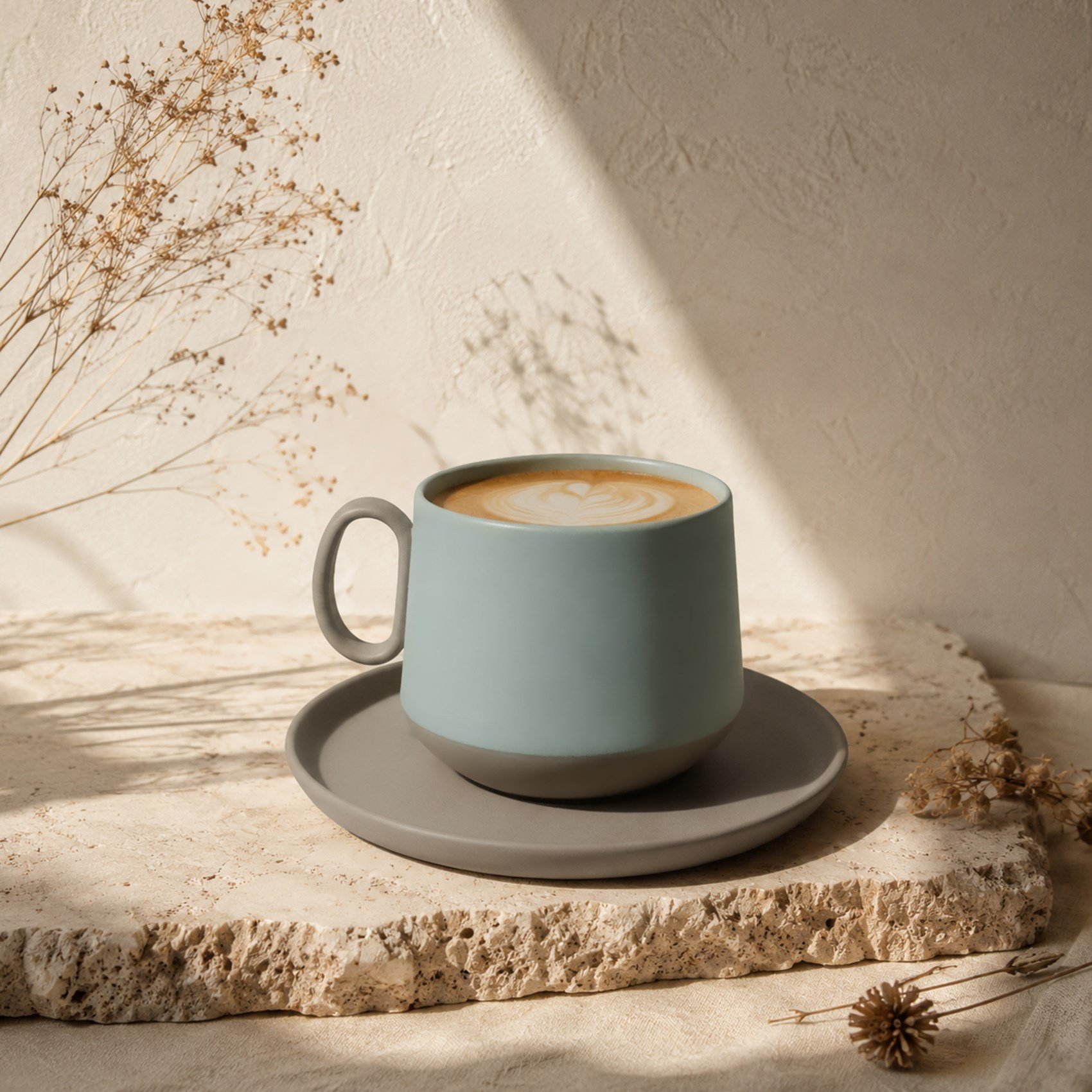 Tube Coffee/Tea Cup with Saucer Rock - Rock & Nile 250 ml 