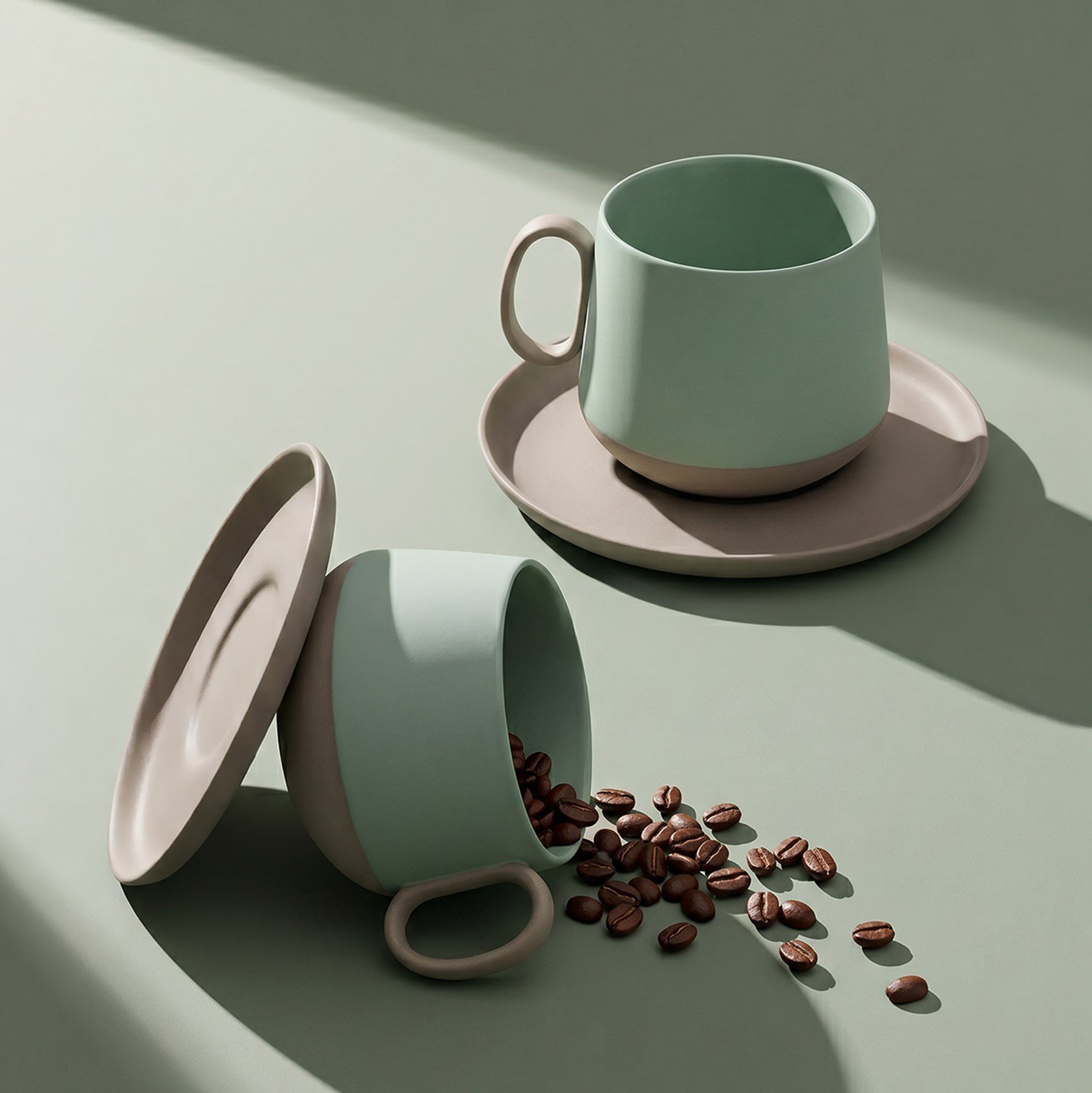 Tube Coffee/Tea Cup with Saucer Rock - Rock & Nile 250 ml 