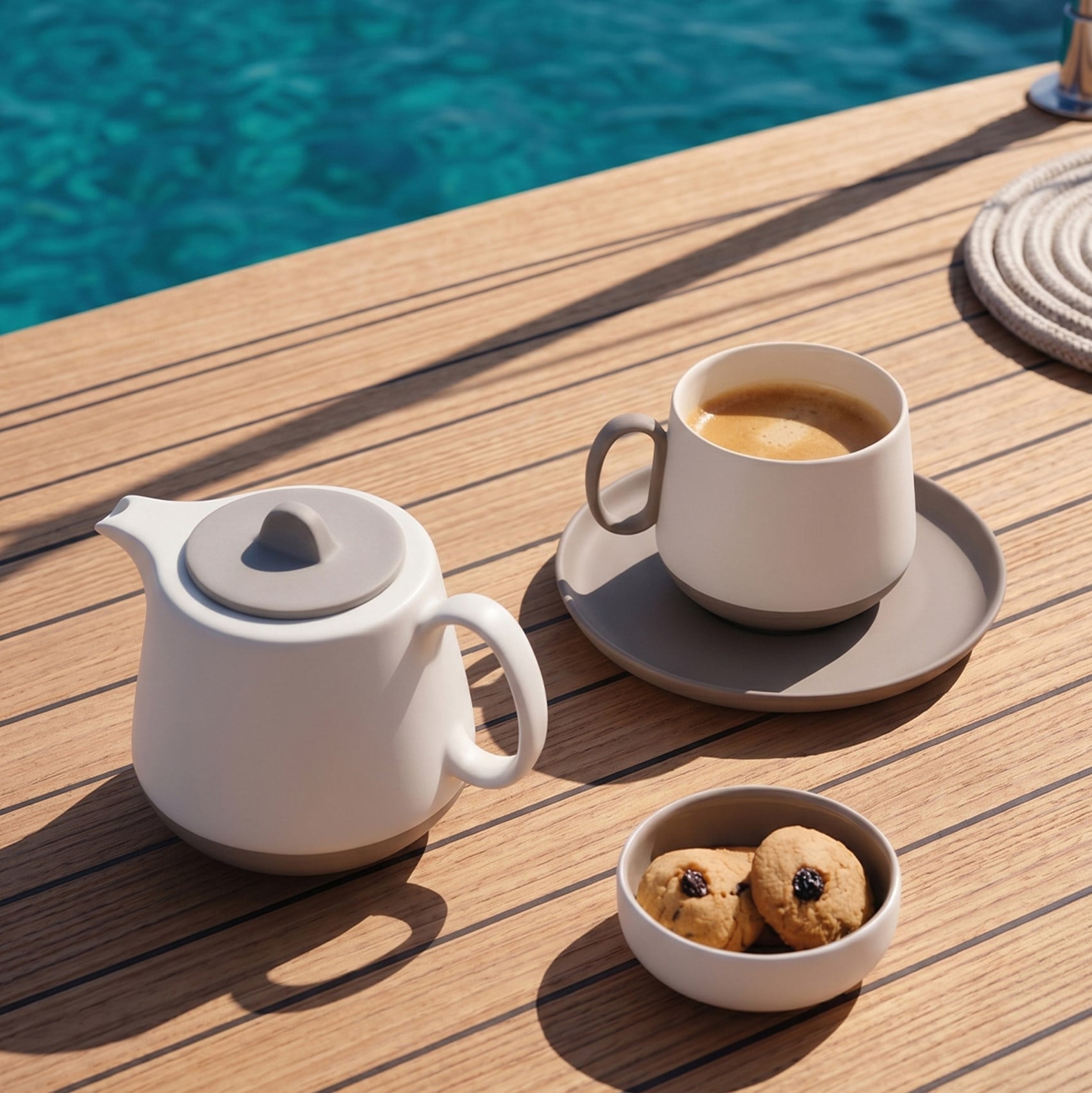 Tube Coffee/Tea Cup with Saucer Rock - Rock & Ivory 250 ml 