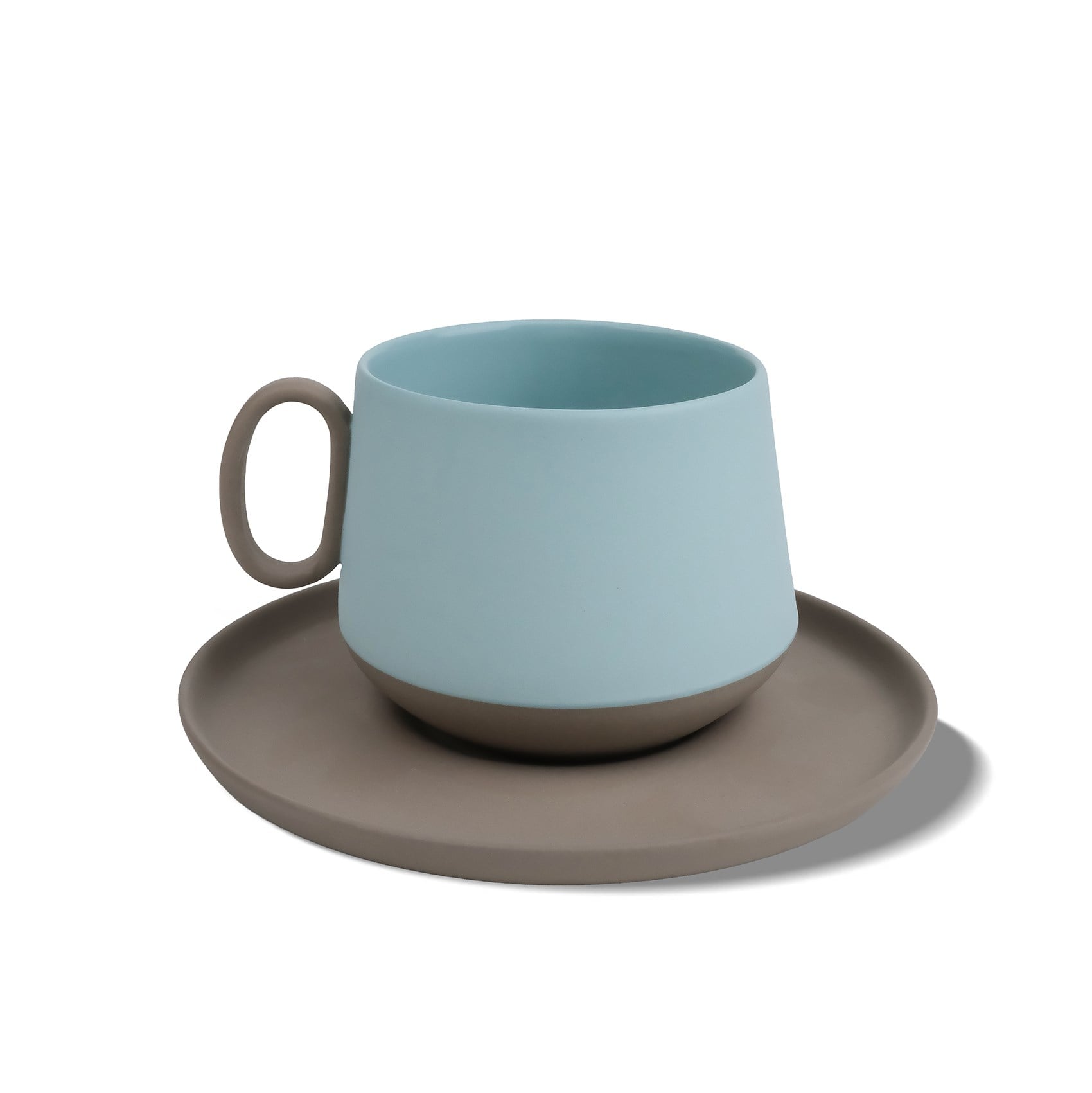 Tube Coffee/Tea Cup with Saucer Rock - Rock & Aqua 250 ml 