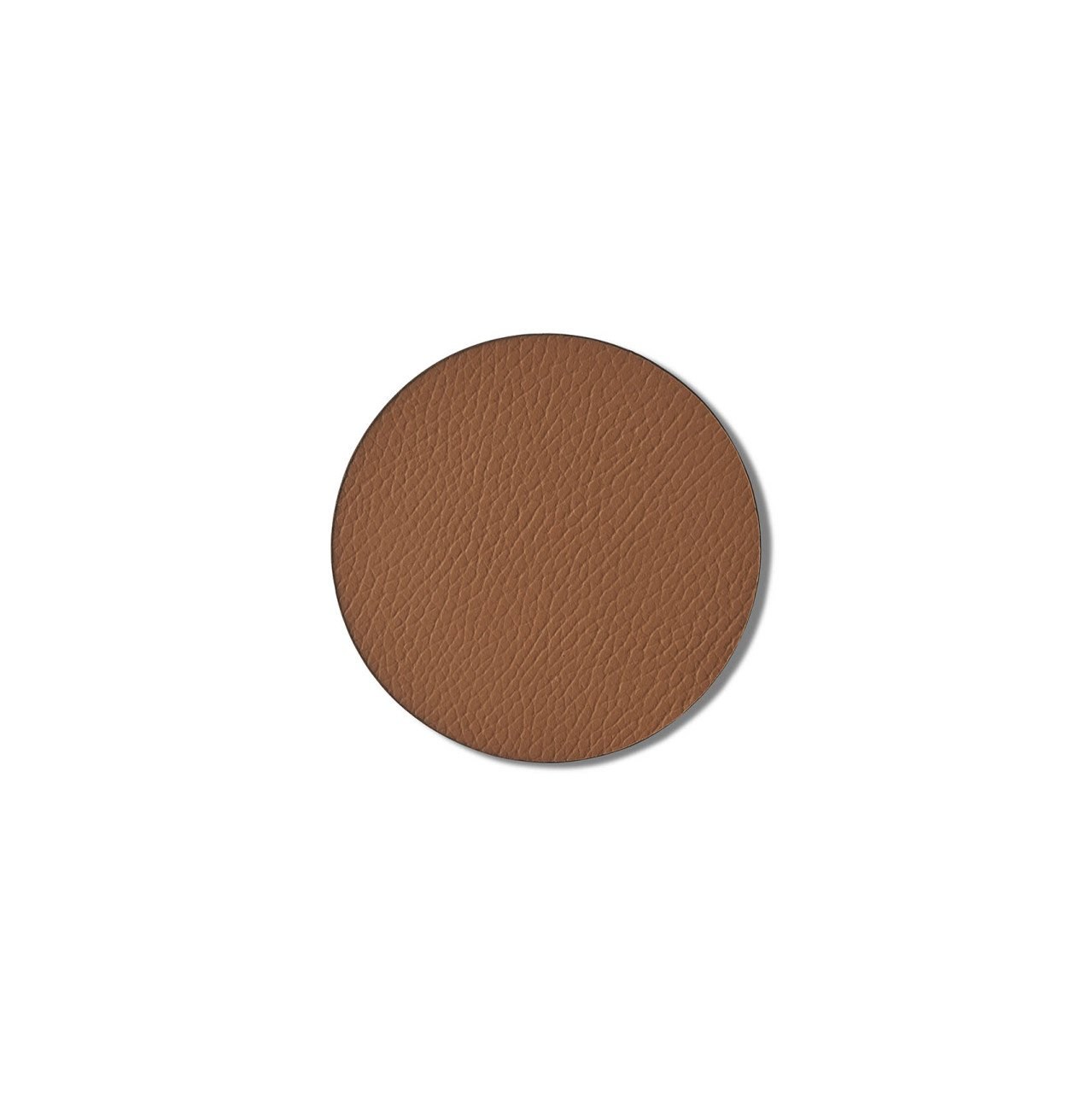 Art of Leather Round-Shaped Glass Mat Set of 4 Tan 
