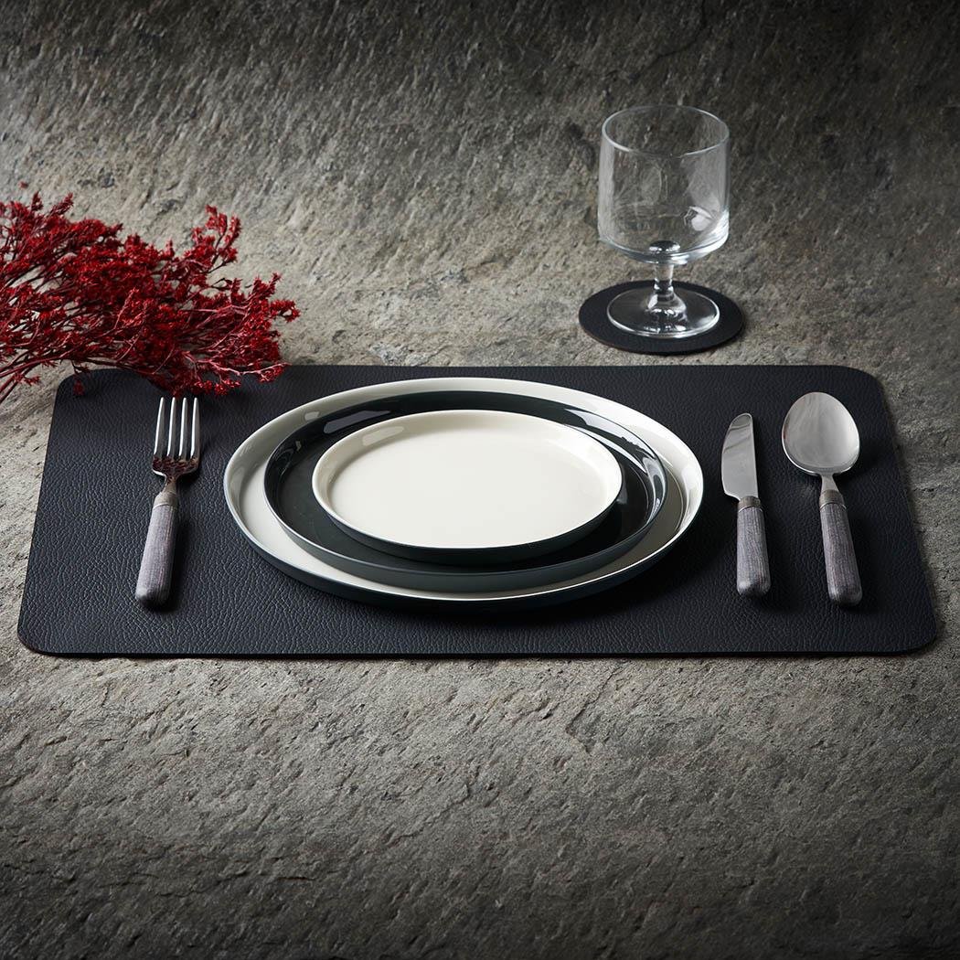Yuvarlak Pasta Tabağı Çift Renk BLACK&IVORY