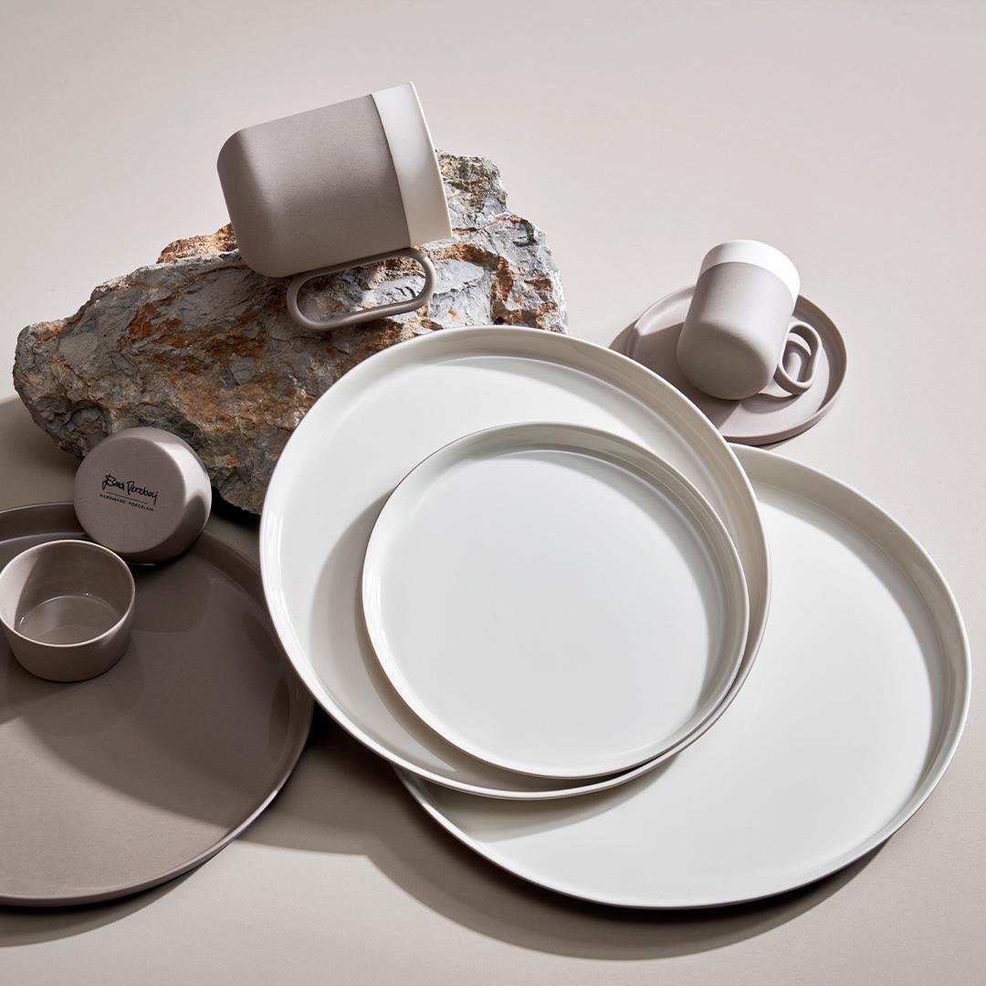 Yuvarlak Pasta Tabağı Çift Renk ROCK&IVORY