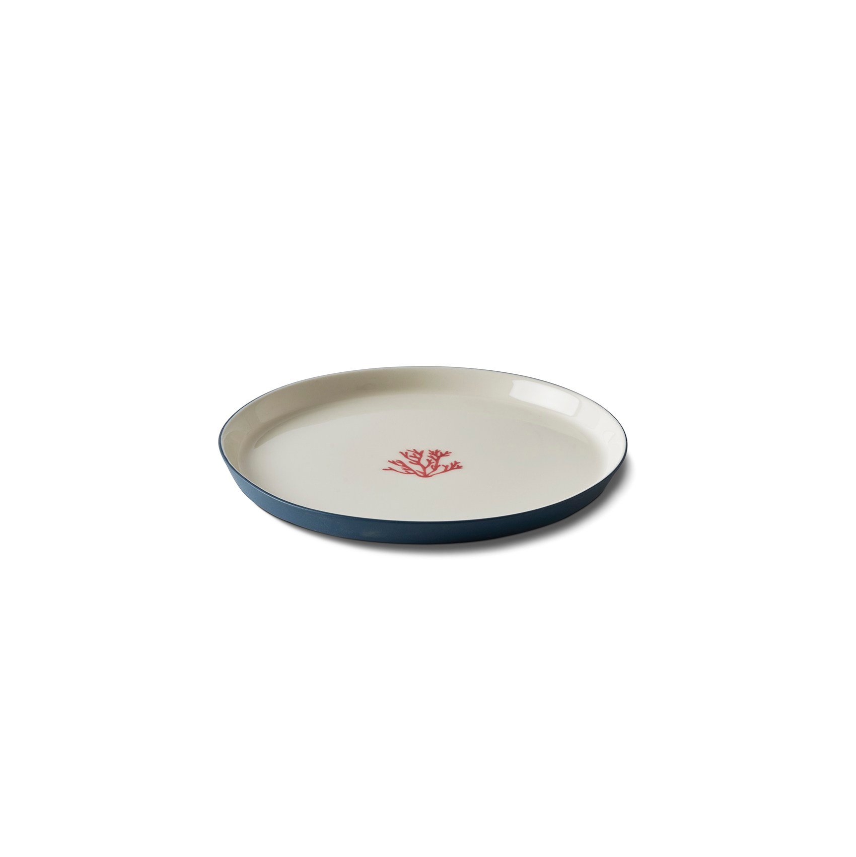 Yuvarlak Pasta Tabağı Red Coral Okyanus & Fildişi