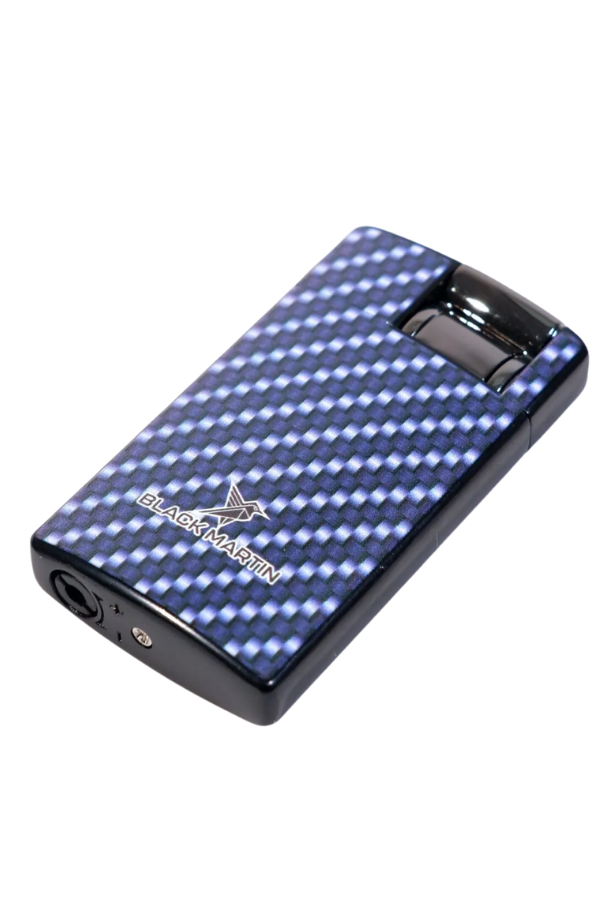 Black Martin Tek Torch Pürmüz Karbon Desenli Mavi Puro Çakmağı