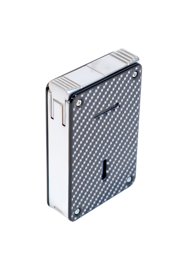 Caseti Çift Torch Pürmüz & Tek Torch Mum Alev Delicili Karbon Desenli Metal Puro Çakmağı