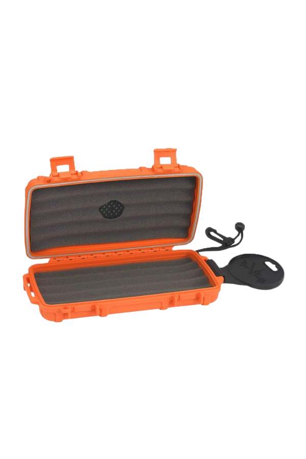 Cigar Caddy 5 Orange Travel Humidor Puro Kutusu