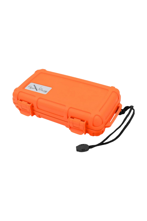 Cigar Caddy 5 Orange Travel Humidor Puro Kutusu