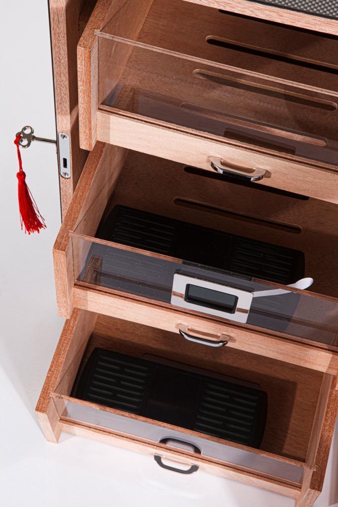 Clorinda 3 Çekmeceli Sedir Humidor Puro Kutusu