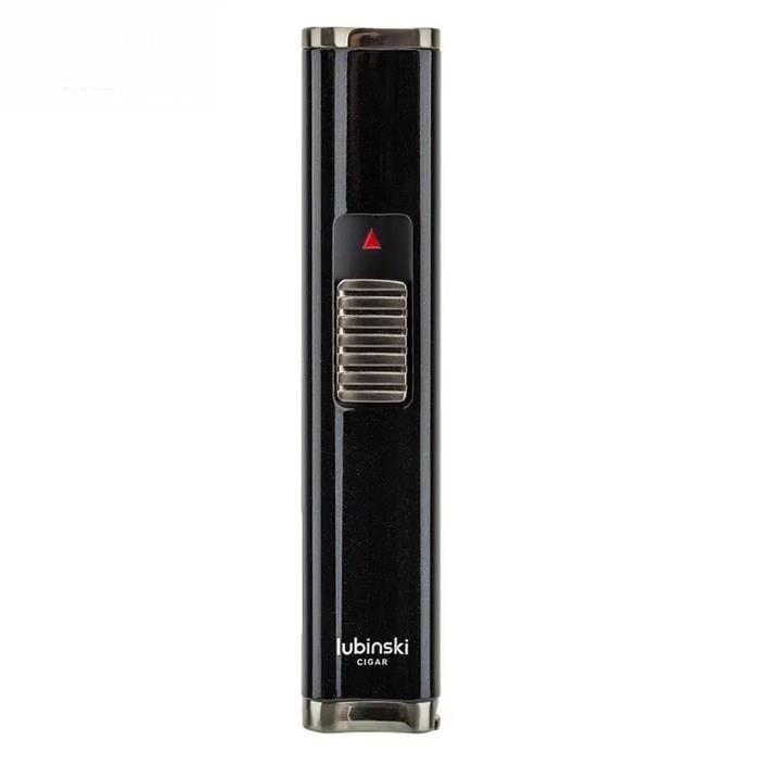 Lubinski Cigar Slim Cetvelli Ve Sehpalı Çift Torch Puro Çakmağı Siyah LB-126