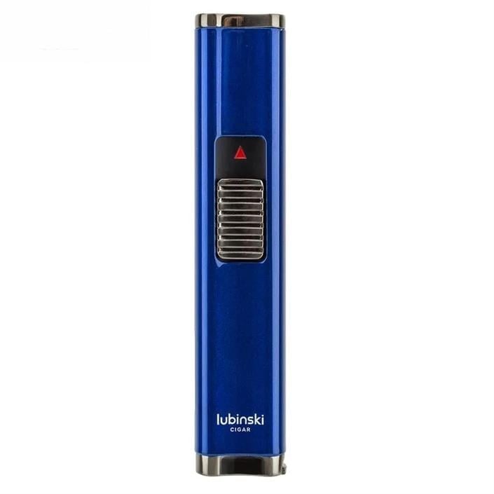 Lubinski Cigar Slim Cetvelli Ve Sehpalı Çift Torch Puro Çakmağı Mavi LB-125