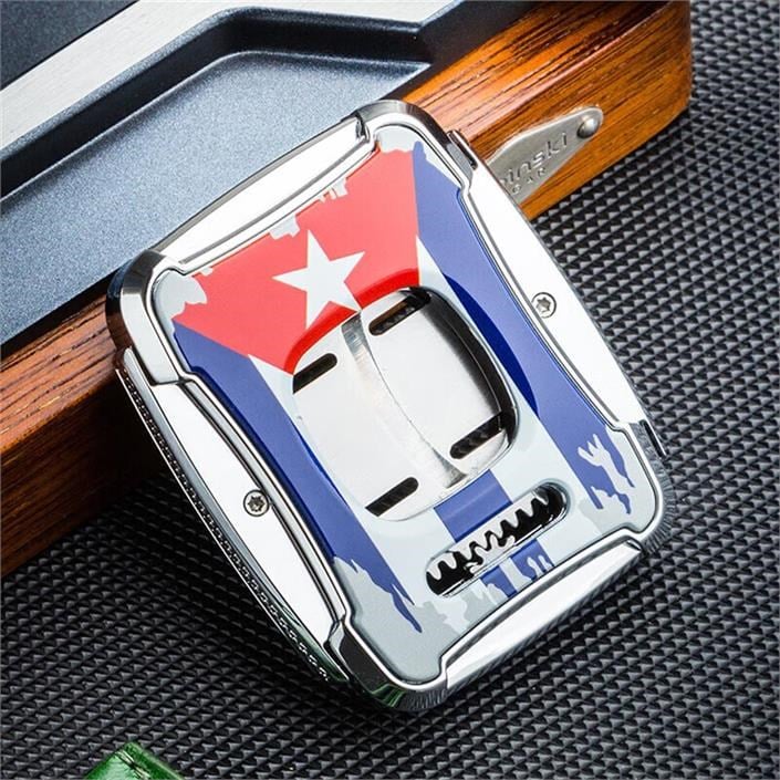 Lubinski Cuba Flag Kılıflı Kare Puro Kesici (60Ring) LB-329