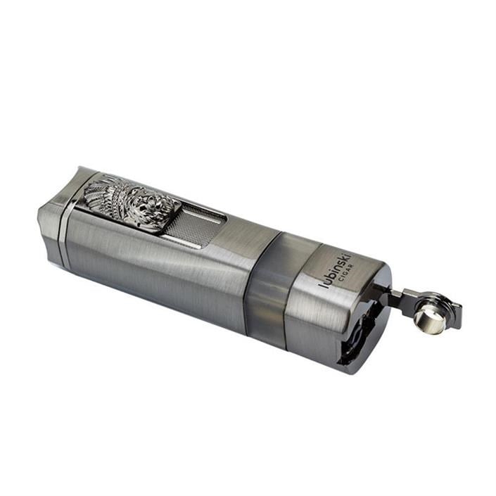 Lubinski Lion Sehpalı Delicili Tek Torch Puro Çakmağı Silver LB-148