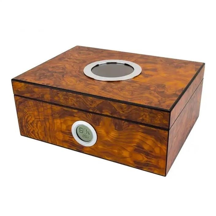 Lubinski Masif Sedir Camlı Humidor Puro Kutusu 50s LB-011