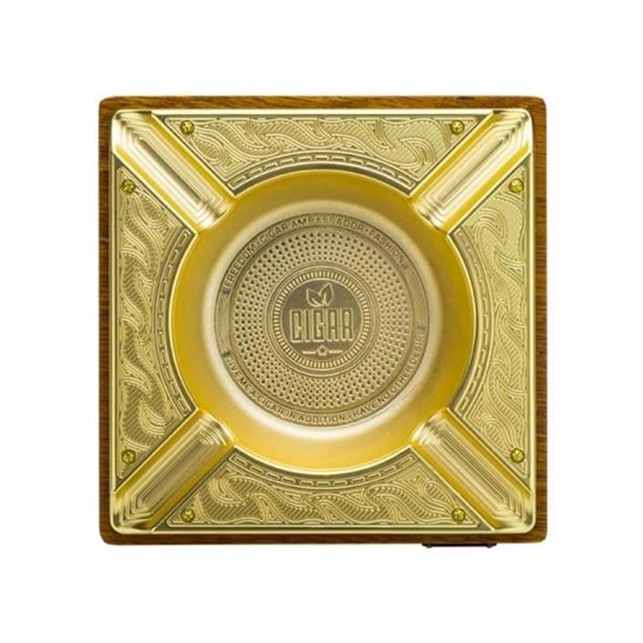 Lubinski Metal Ahşap Puro Küllüğü Gold 4lü LB-872