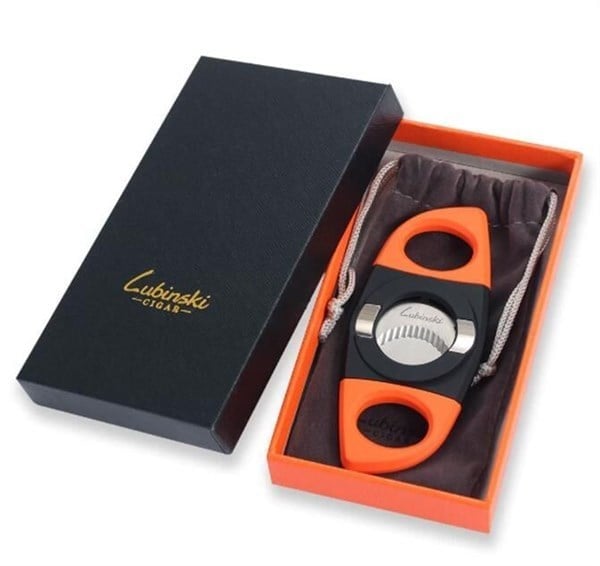 Lubinski Plastik Standlı Puro Kesici Siyah/Turuncu 60 Ring LB-359