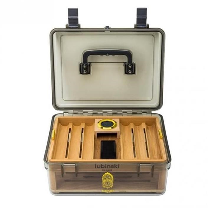 Lubinski Plexi -Sedir Şeffaf Puro Kutusu Humidor 50s LB-025