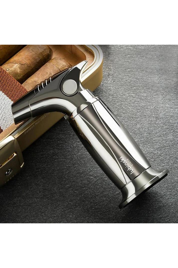 Lubinski Tek Torch Pürmüz Gunmetal Metal Masa Tipi Puro Çakmağı LB-193