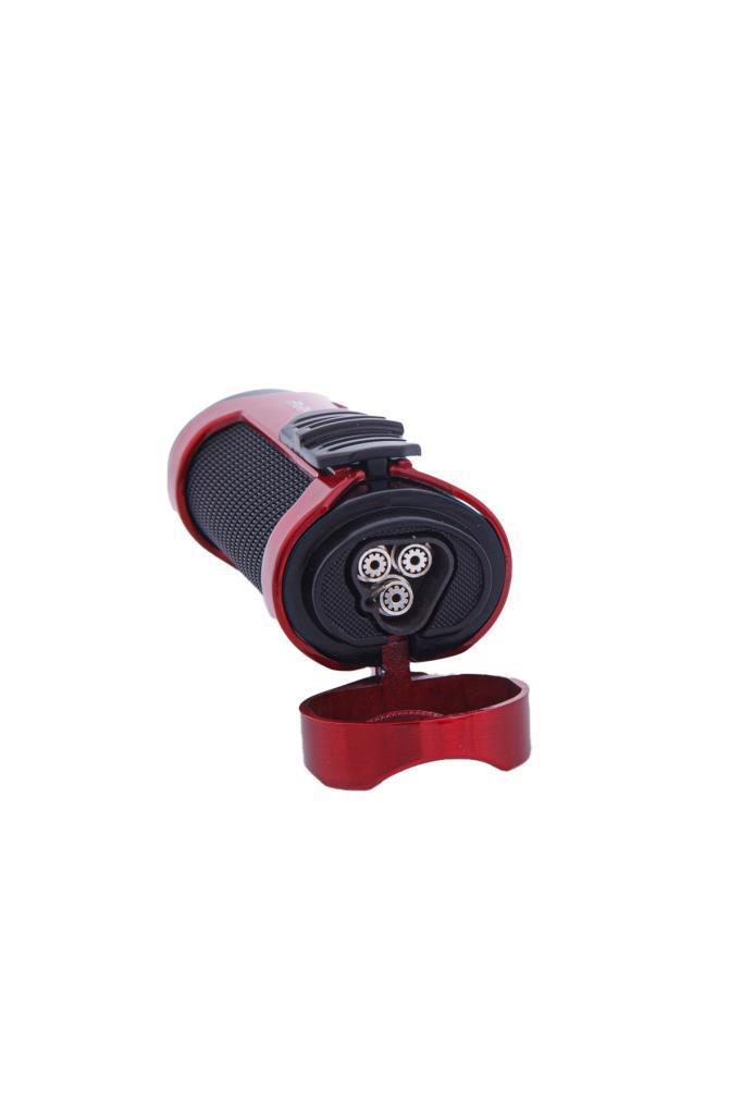 Parmida 3 Torch Pürmüz Kırmızı-Siyah Puro Çakmağı