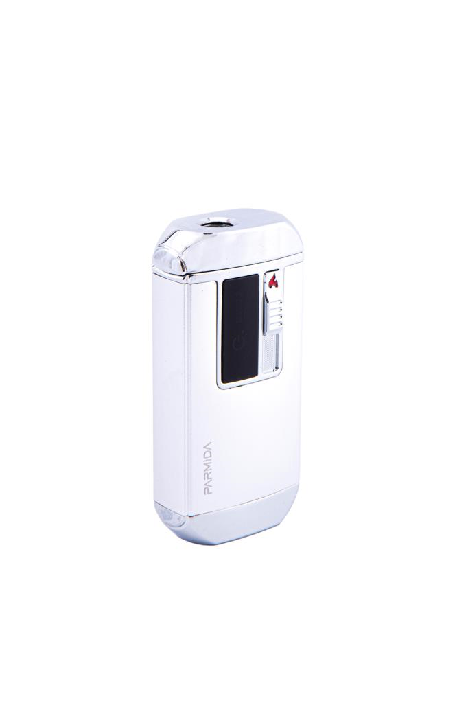 Parmida Gümüş Multifonksiyonel Çakmak (Tek Torch Pürmüz Puro Çakmağı, Elektrikli Çakmak, Powerbank, El Feneri)