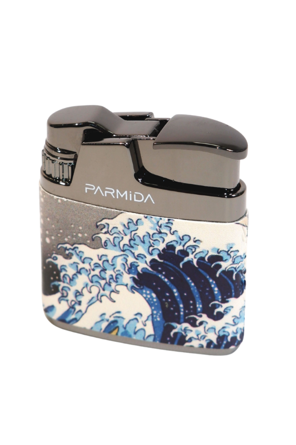 Parmida Tek Torch Pürmüz Deniz Desenli Çok Renkli Metal Puro Çakmağı