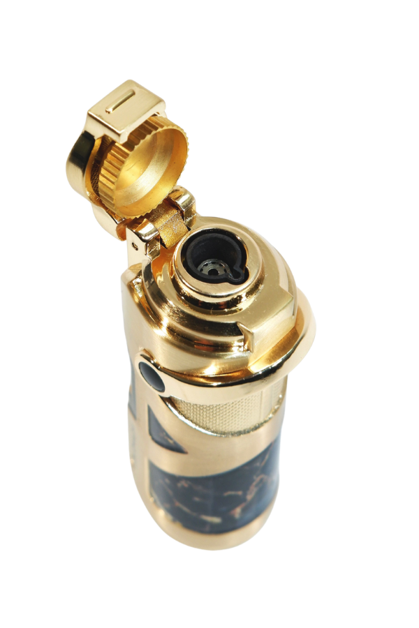 Parmida Tek Torch Pürmüz Gold Desenli Metal Puro Çakmağı
