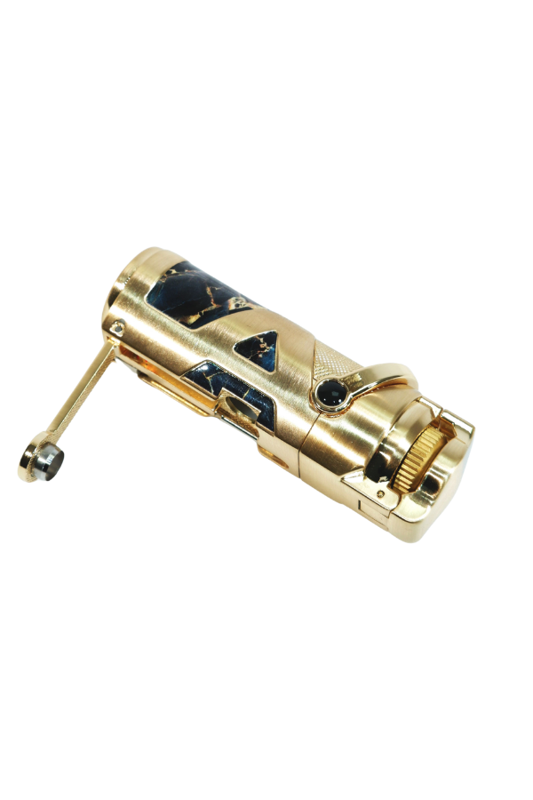 Parmida Tek Torch Pürmüz Gold Desenli Metal Puro Çakmağı