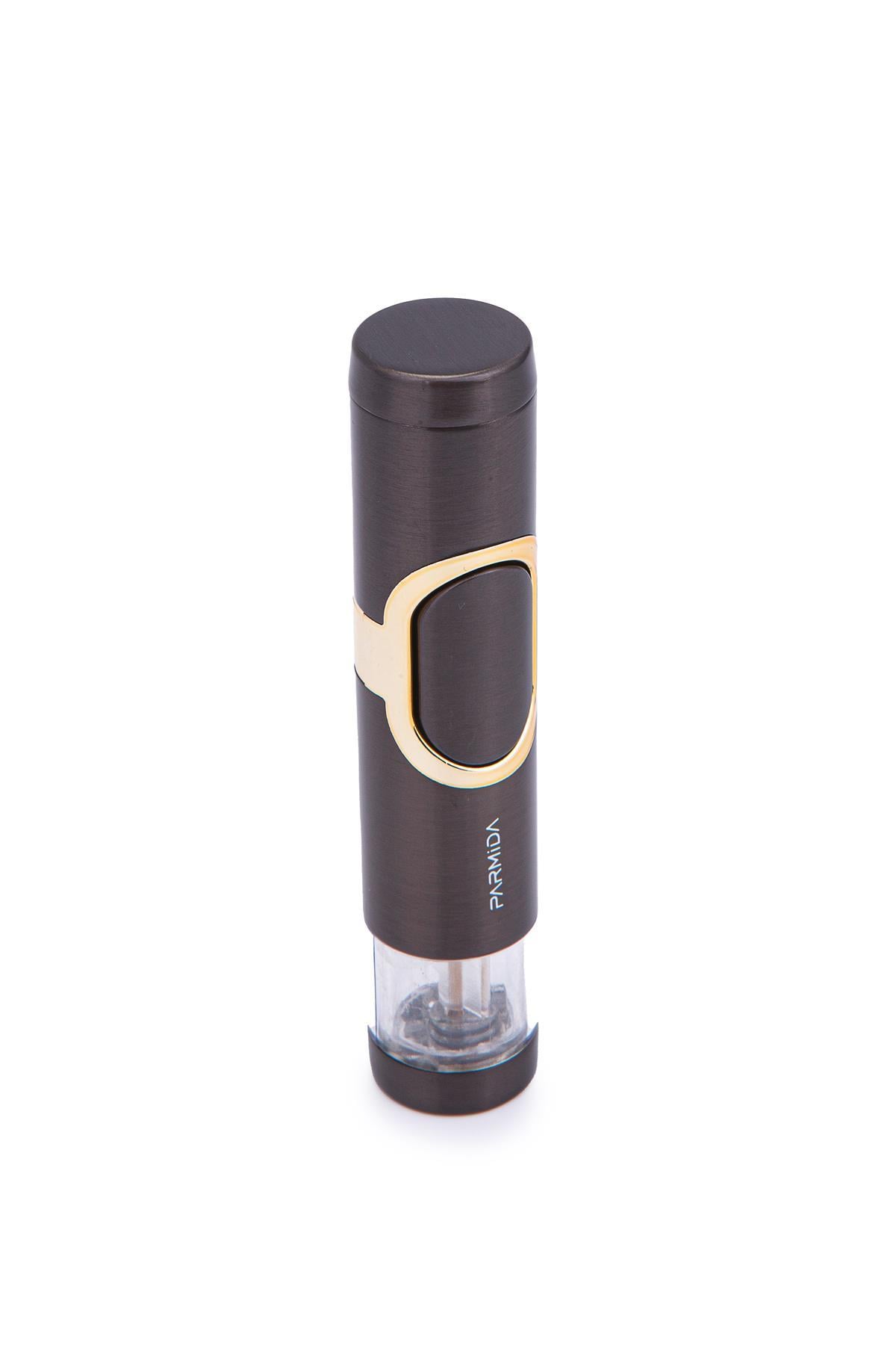 Parmida Tek Torch Pürmüz Gunmetal-Gümüş Metal Puro Çakmağı