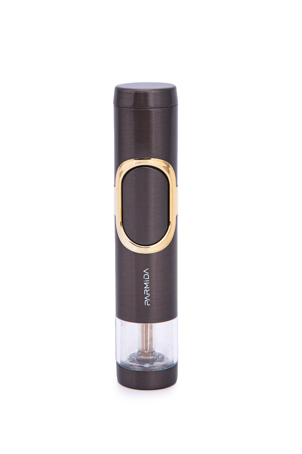 Parmida Tek Torch Pürmüz Gunmetal-Gümüş Metal Puro Çakmağı